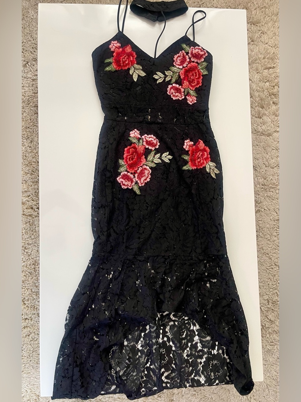 NWT Black Floral Lace Dress